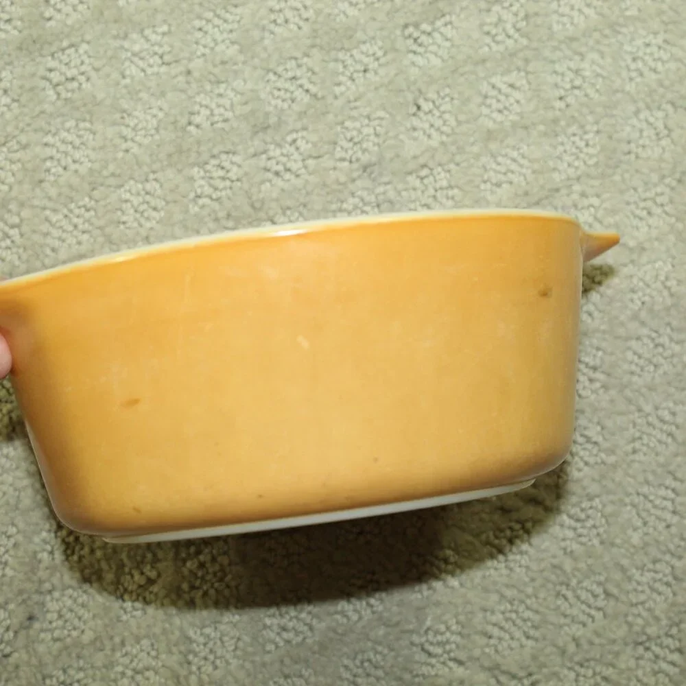 Vtg Pyrex 10 Pieces 3 Old Orchard Casserole Dishes Brown Lids, 2 Refrig w Lids